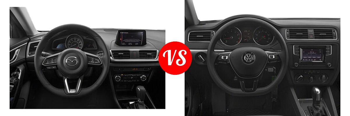 2018 Mazda 3 Sedan Touring vs. 2018 Volkswagen Jetta Sedan 1.4T S / 1.4T SE / 1.4T Wolfsburg Edition / 1.8T SE Sport / 1.8T SEL - Dashboard Comparison