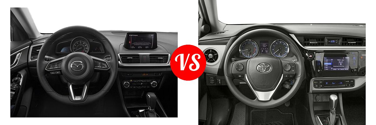 2018 Mazda 3 Sedan Touring vs. 2018 Toyota Corolla Sedan L / LE / LE Eco / LE Eco w/Package 1 / XLE - Dashboard Comparison