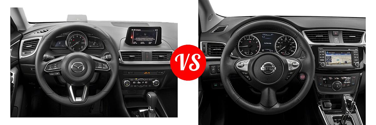 2018 Mazda 3 Sedan Grand Touring vs. 2018 Nissan Sentra Sedan SL - Dashboard Comparison
