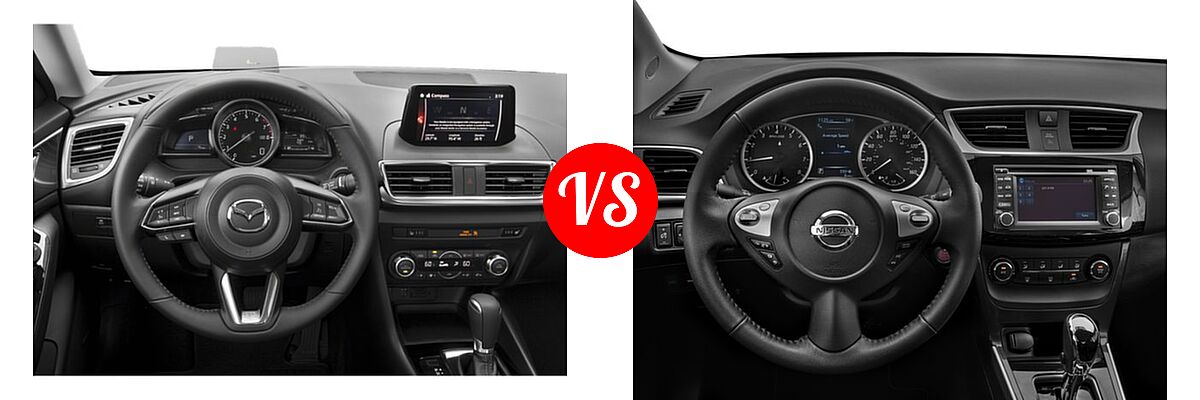 2018 Mazda 3 Sedan Grand Touring vs. 2018 Nissan Sentra Sedan SR - Dashboard Comparison
