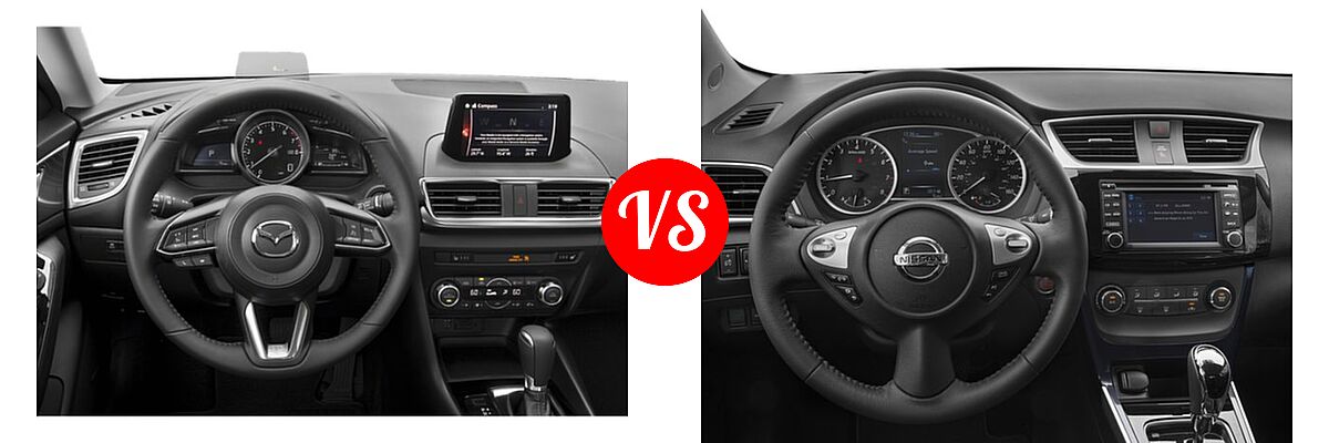 2018 Mazda 3 Sedan Grand Touring vs. 2018 Nissan Sentra Sedan SR Turbo - Dashboard Comparison