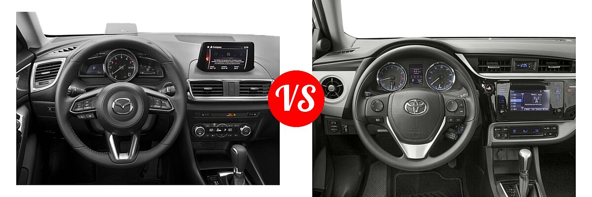 2018 Mazda 3 Sedan Grand Touring vs. 2018 Toyota Corolla Sedan L / LE / LE Eco / LE Eco w/Package 1 / XLE - Dashboard Comparison