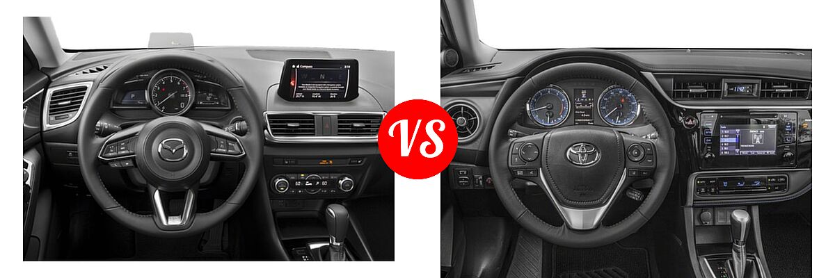 2018 Mazda 3 Sedan Grand Touring vs. 2018 Toyota Corolla Sedan SE / XSE - Dashboard Comparison
