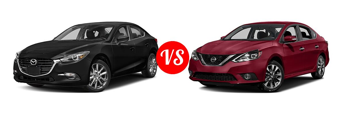 2018 Mazda 3 Sedan Grand Touring vs. 2018 Nissan Sentra Sedan SR - Front Left Comparison