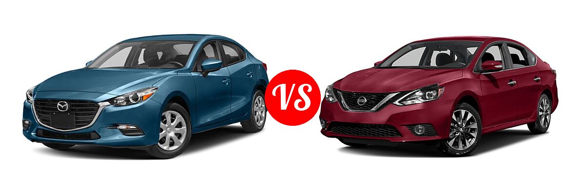 2018 Mazda 3 Sedan Sport vs. 2018 Nissan Sentra Sedan SR - Front Left Comparison