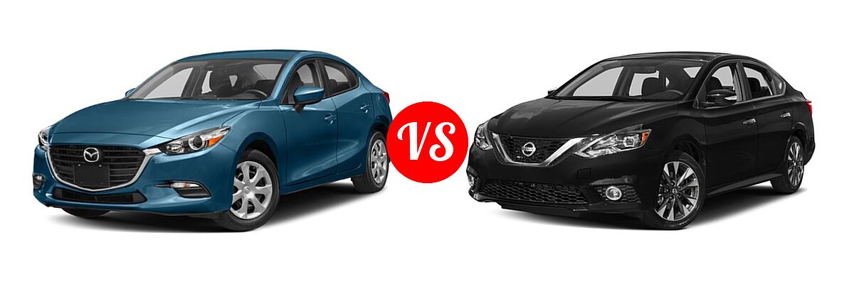 2018 Mazda 3 Sedan Sport vs. 2018 Nissan Sentra Sedan SR Turbo - Front Left Comparison