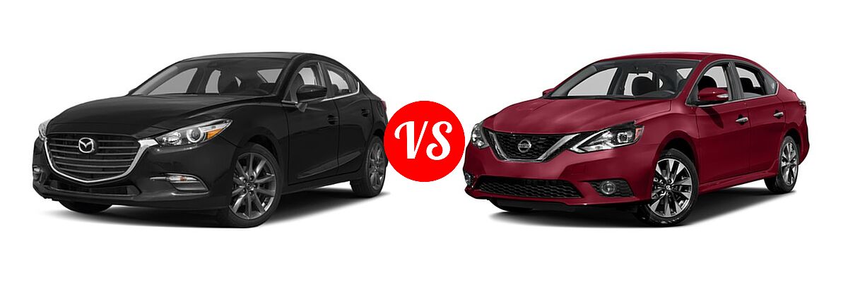 2018 Mazda 3 Sedan Touring vs. 2018 Nissan Sentra Sedan SR - Front Left Comparison