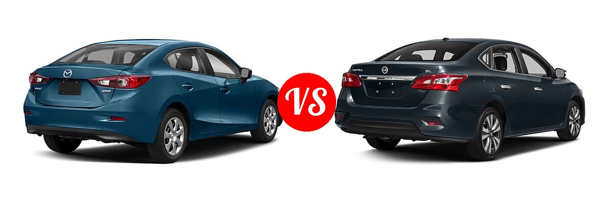 2018 Mazda 3 Sedan Sport vs. 2018 Nissan Sentra Sedan SL - Rear Right Comparison