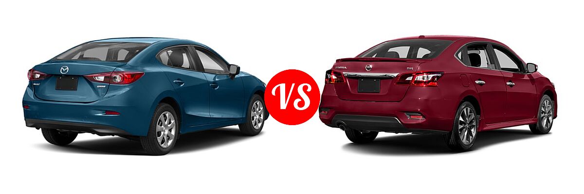 2018 Mazda 3 Sedan Sport vs. 2018 Nissan Sentra Sedan SR - Rear Right Comparison
