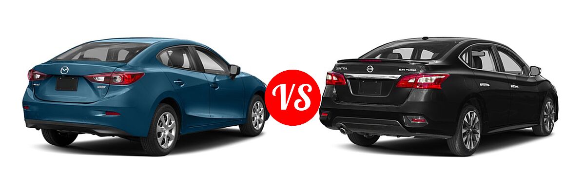 2018 Mazda 3 Sedan Sport vs. 2018 Nissan Sentra Sedan SR Turbo - Rear Right Comparison