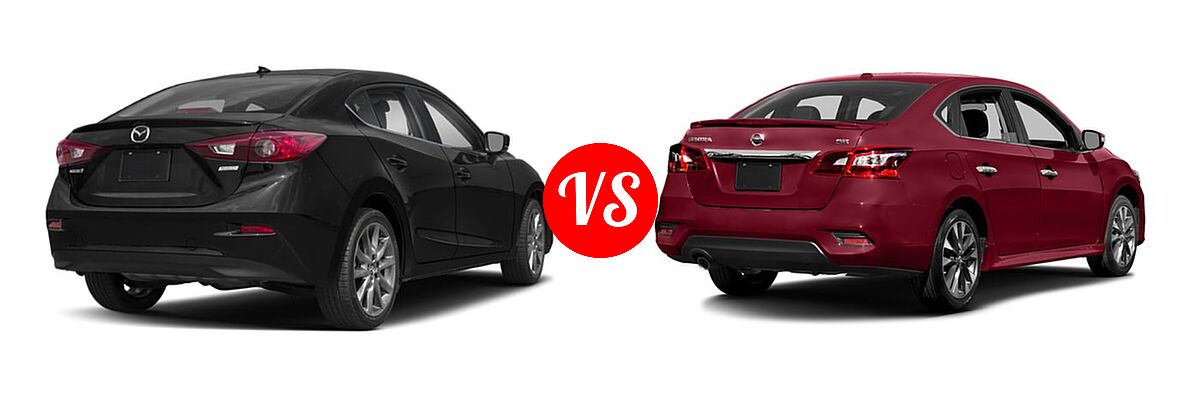 2018 Mazda 3 Sedan Touring vs. 2018 Nissan Sentra Sedan SR - Rear Right Comparison