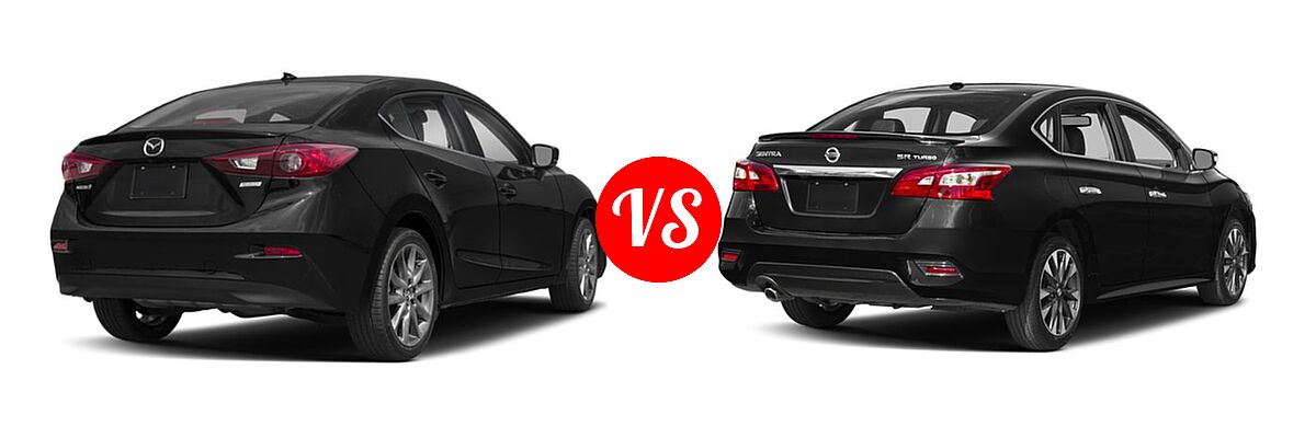 2018 Mazda 3 Sedan Touring vs. 2018 Nissan Sentra Sedan SR Turbo - Rear Right Comparison
