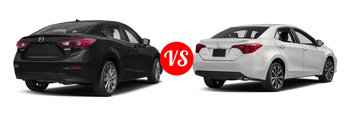2018 Mazda 3 Sedan Touring vs. 2018 Toyota Corolla Sedan SE / XSE - Rear Right Comparison