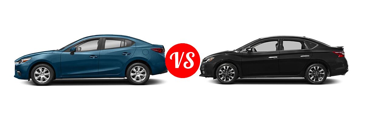 2018 Mazda 3 Sedan Sport vs. 2018 Nissan Sentra Sedan SR Turbo - Side Comparison