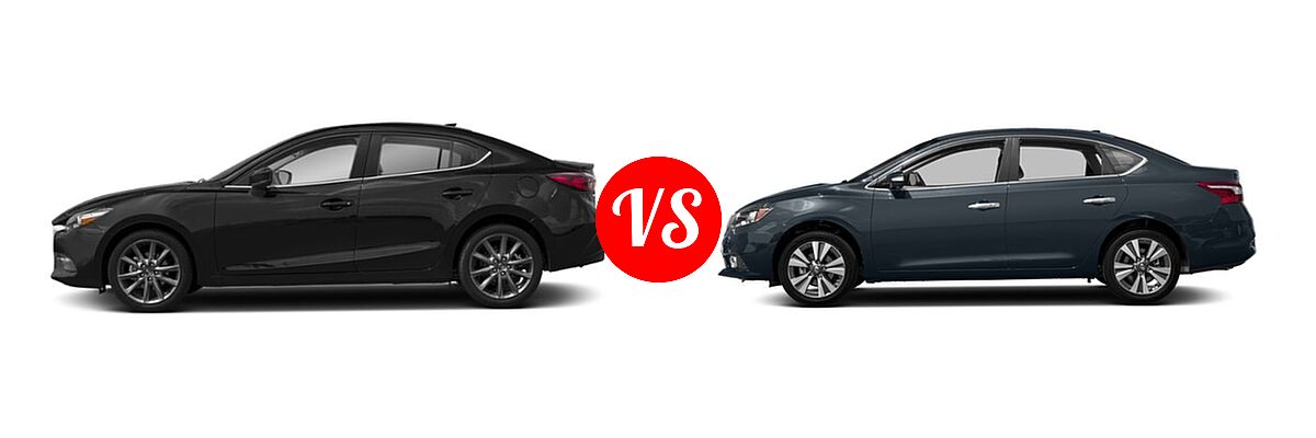 2018 Mazda 3 Sedan Touring vs. 2018 Nissan Sentra Sedan SL - Side Comparison