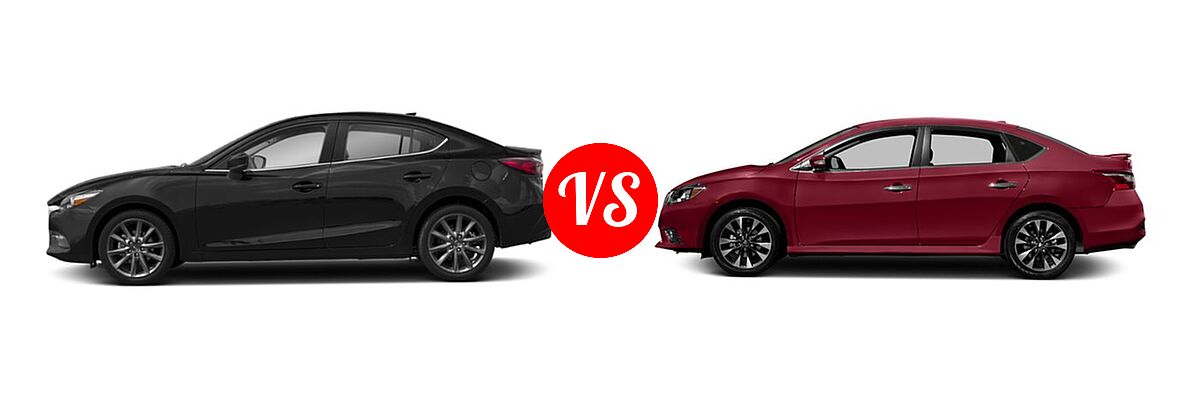 2018 Mazda 3 Sedan Touring vs. 2018 Nissan Sentra Sedan SR - Side Comparison