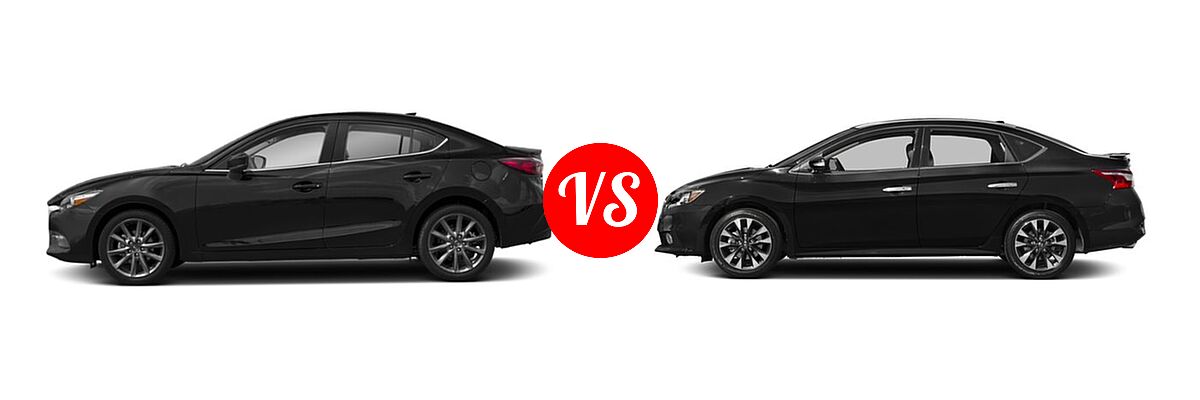 2018 Mazda 3 Sedan Touring vs. 2018 Nissan Sentra Sedan SR Turbo - Side Comparison