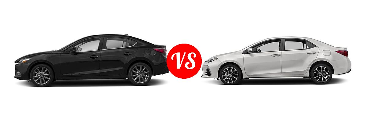 2018 Mazda 3 Sedan Touring vs. 2018 Toyota Corolla Sedan SE / XSE - Side Comparison