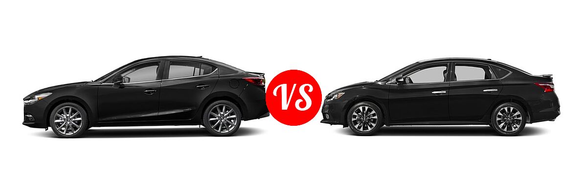 2018 Mazda 3 Sedan Grand Touring vs. 2018 Nissan Sentra Sedan SR Turbo - Side Comparison
