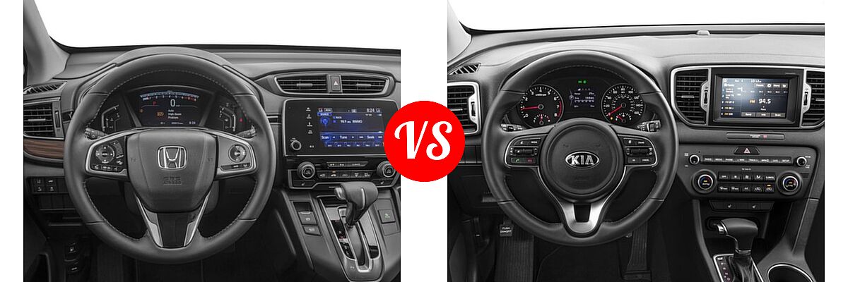 2017 Honda CR-V SUV EX-L vs. 2017 Kia Sportage SUV EX - Dashboard Comparison