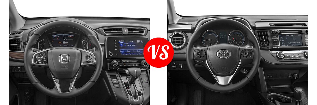 2017 Honda CR-V SUV EX-L vs. 2017 Toyota RAV4 SUV XLE - Dashboard Comparison