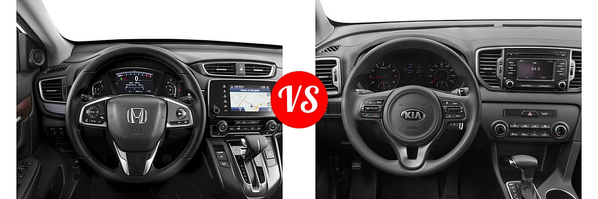 2017 Honda CR-V SUV EX-L vs. 2017 Kia Sportage SUV LX - Dashboard Comparison