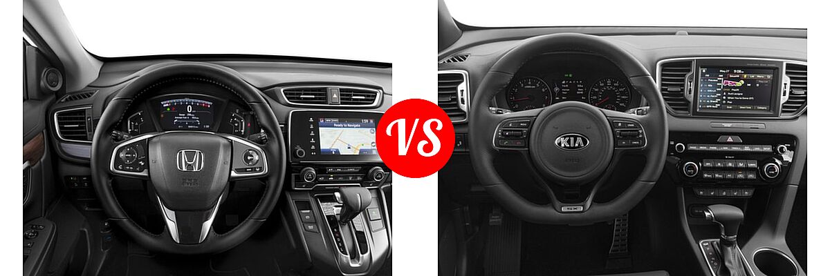 2017 Honda CR-V SUV EX-L vs. 2017 Kia Sportage SUV SX Turbo - Dashboard Comparison