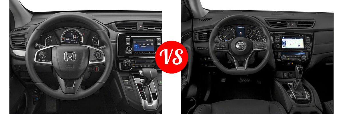 2017 Honda CR-V SUV LX vs. 2017 Nissan Rogue SUV Hybrid SL Hybrid / SV Hybrid - Dashboard Comparison
