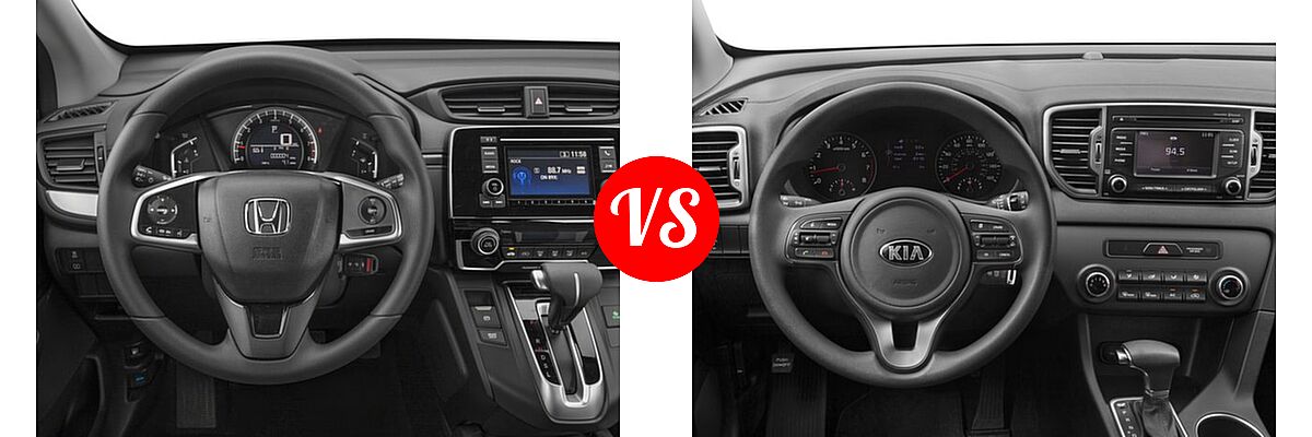 2017 Honda CR-V SUV LX vs. 2017 Kia Sportage SUV LX - Dashboard Comparison