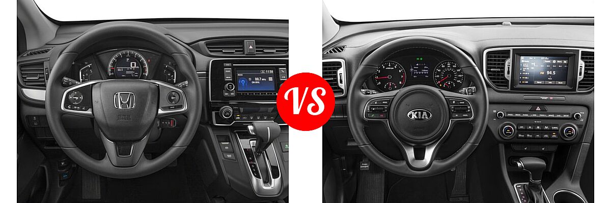 2017 Honda CR-V SUV LX vs. 2017 Kia Sportage SUV EX - Dashboard Comparison