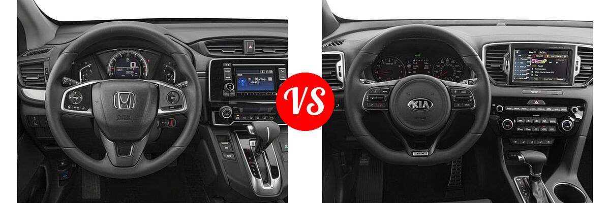 2017 Honda CR-V SUV LX vs. 2017 Kia Sportage SUV SX Turbo - Dashboard Comparison