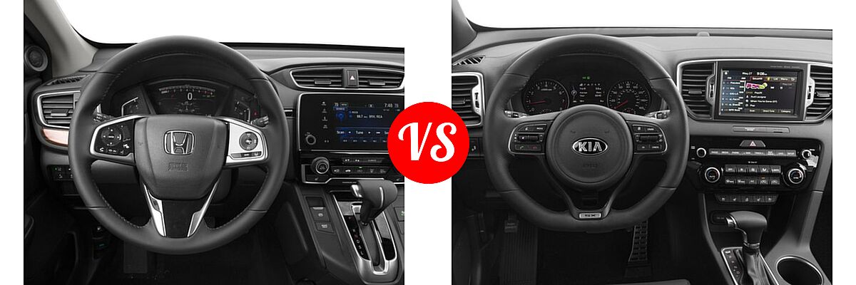2017 Honda CR-V SUV EX-L vs. 2017 Kia Sportage SUV SX Turbo - Dashboard Comparison