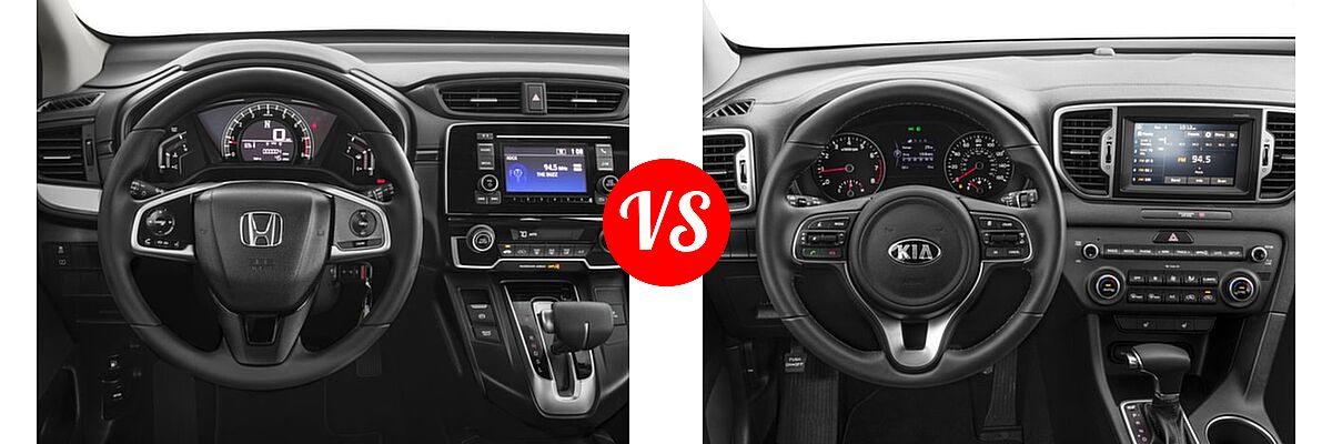 2017 Honda CR-V SUV LX vs. 2017 Kia Sportage SUV EX - Dashboard Comparison