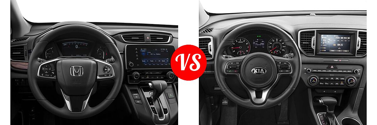 2017 Honda CR-V SUV EX vs. 2017 Kia Sportage SUV EX - Dashboard Comparison
