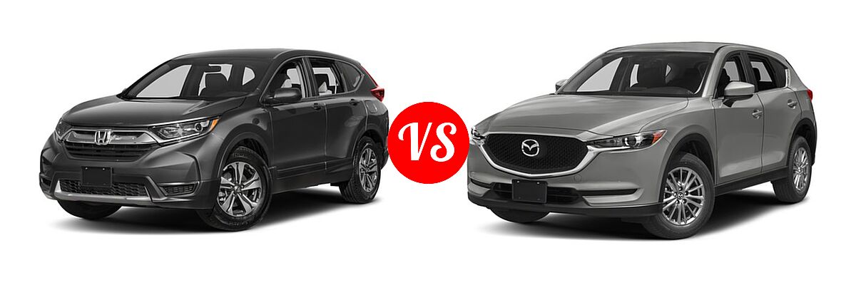 2017 Honda CR-V SUV LX vs. 2017 Mazda CX-5 SUV Sport - Front Left Comparison