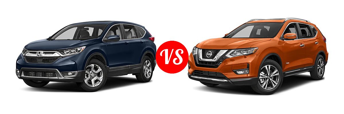 2017 Honda CR-V SUV EX-L vs. 2017 Nissan Rogue SUV Hybrid SL Hybrid / SV Hybrid - Front Left Comparison