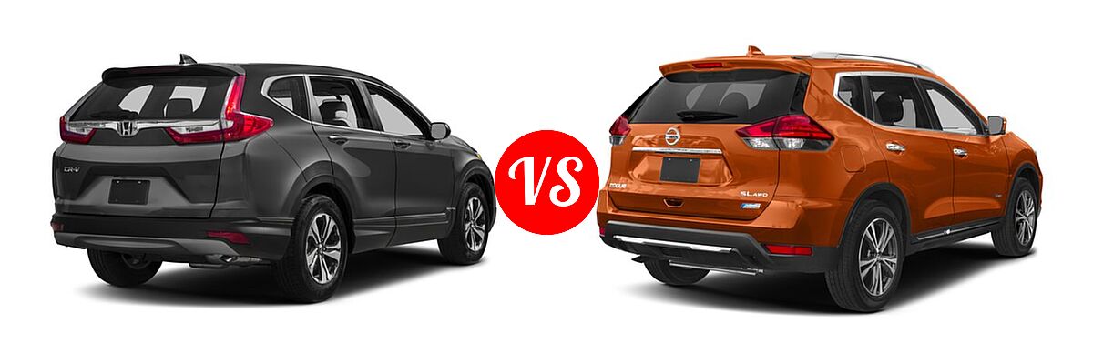 2017 Honda CR-V SUV LX vs. 2017 Nissan Rogue SUV Hybrid SL Hybrid / SV Hybrid - Rear Right Comparison