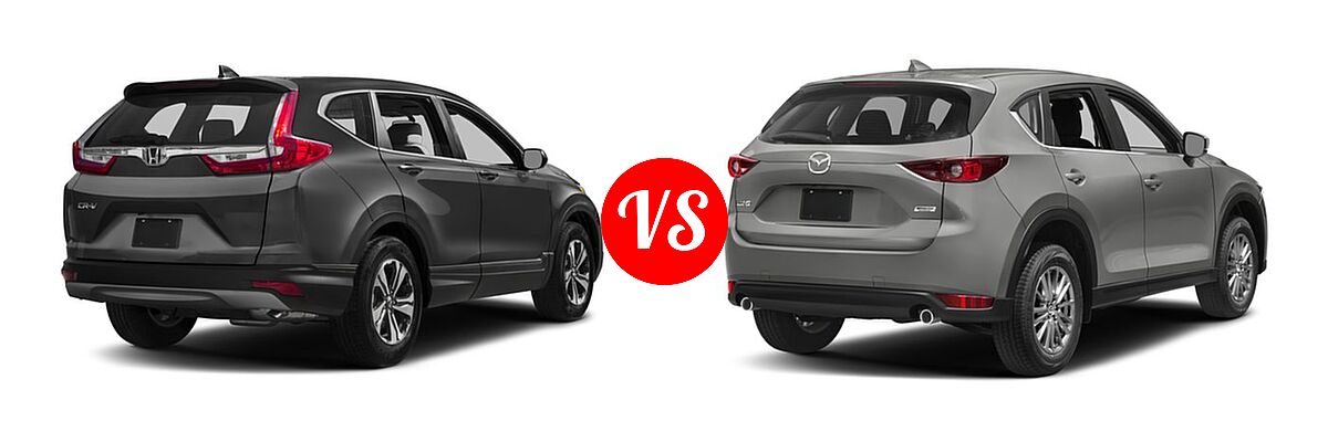 2017 Honda CR-V SUV LX vs. 2017 Mazda CX-5 SUV Sport - Rear Right Comparison
