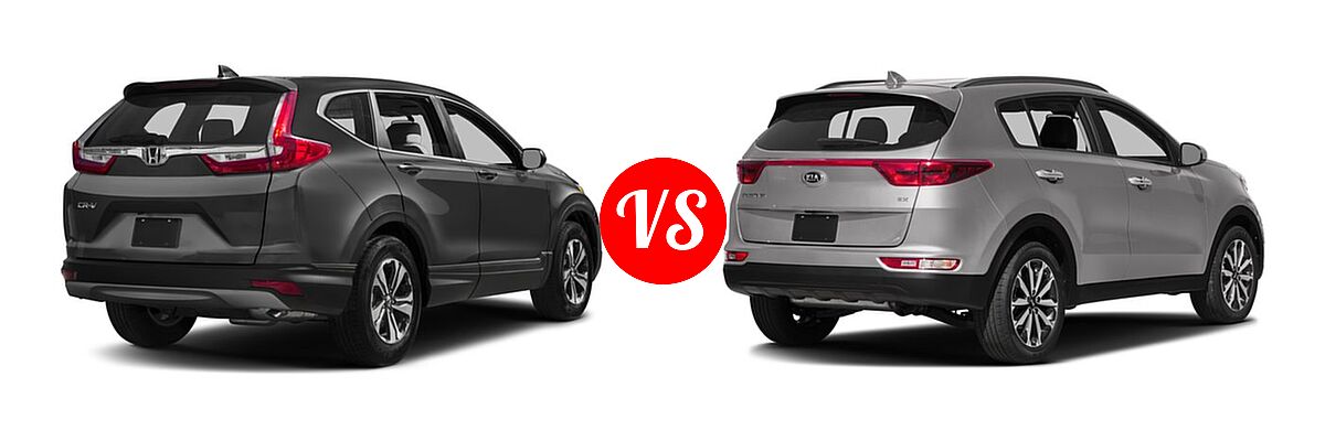 2017 Honda CR-V SUV LX vs. 2017 Kia Sportage SUV EX - Rear Right Comparison