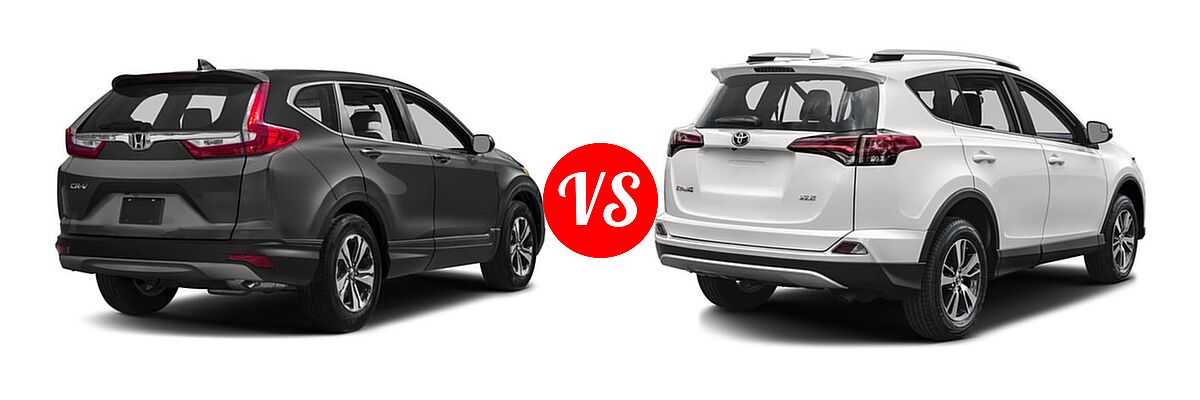 2017 Honda CR-V SUV LX vs. 2017 Toyota RAV4 SUV XLE - Rear Right Comparison