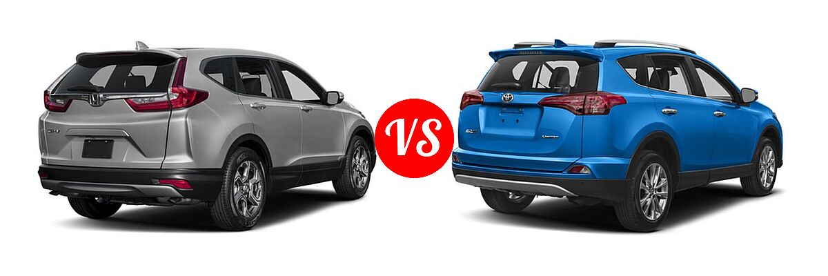 2017 Honda CR-V SUV EX vs. 2017 Toyota RAV4 SUV Limited - Rear Right Comparison