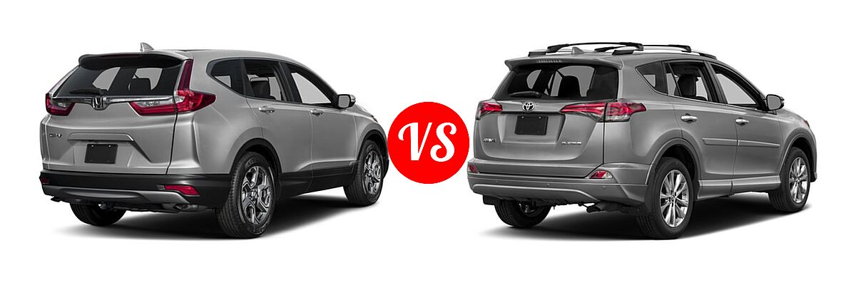 2017 Honda CR-V SUV EX vs. 2017 Toyota RAV4 SUV Platinum - Rear Right Comparison