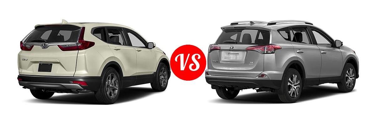 2017 Honda CR-V SUV EX-L vs. 2017 Toyota RAV4 SUV LE - Rear Right Comparison