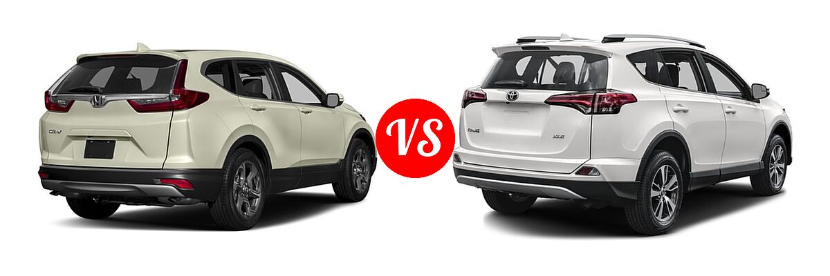 2017 Honda CR-V SUV EX-L vs. 2017 Toyota RAV4 SUV XLE - Rear Right Comparison