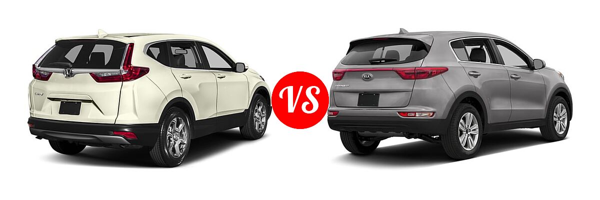 2017 Honda CR-V SUV EX-L vs. 2017 Kia Sportage SUV LX - Rear Right Comparison