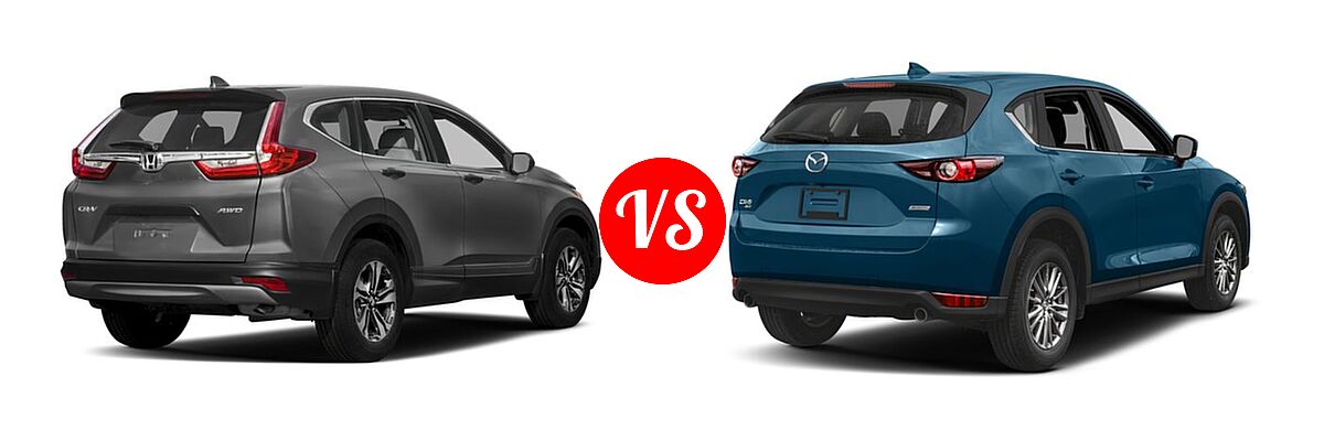 2017 Honda CR-V SUV LX vs. 2017 Mazda CX-5 SUV Sport - Rear Right Comparison