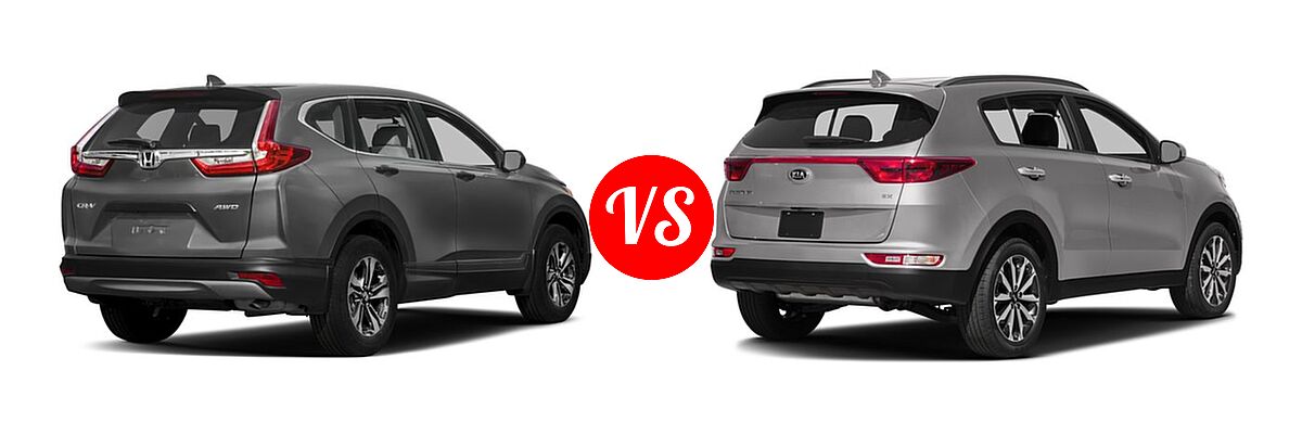 2017 Honda CR-V SUV LX vs. 2017 Kia Sportage SUV EX - Rear Right Comparison