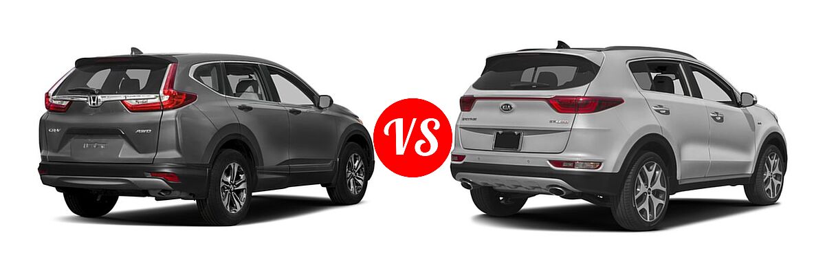 2017 Honda CR-V SUV LX vs. 2017 Kia Sportage SUV SX Turbo - Rear Right Comparison