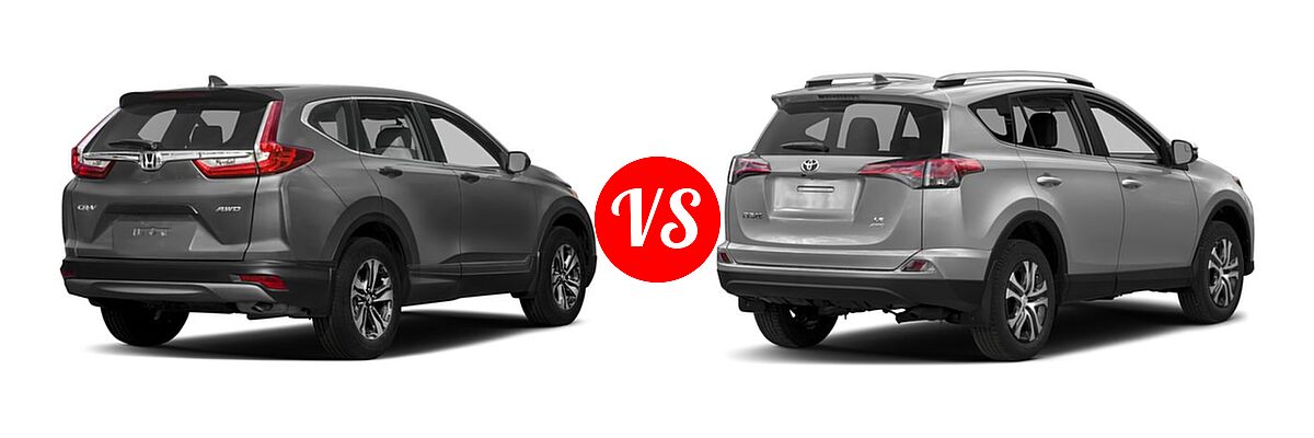2017 Honda CR-V SUV LX vs. 2017 Toyota RAV4 SUV LE - Rear Right Comparison