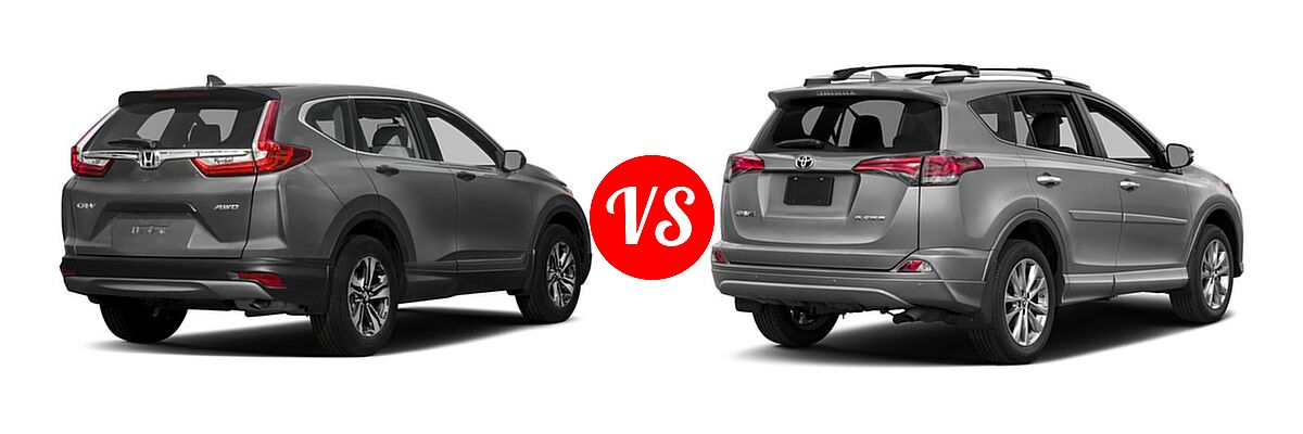 2017 Honda CR-V SUV LX vs. 2017 Toyota RAV4 SUV Platinum - Rear Right Comparison